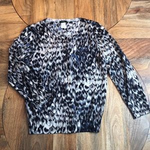 J Crew Merino Wool python print cardigan Sz: M